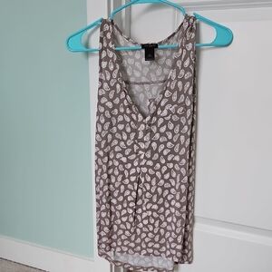 Ann Taylor Brown and White Paisley Tank Top